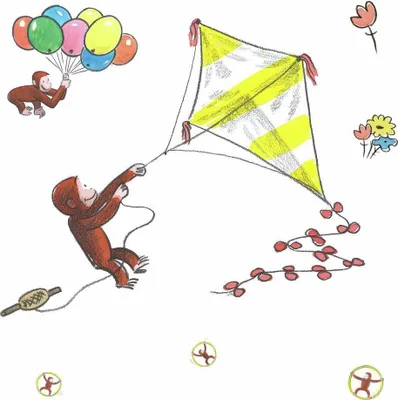 Immagine prodotto di Adesivo murale del drago di Curious George
