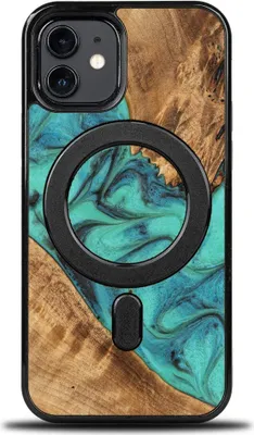 Obrázek produktu pro Dřevěné pouzdro Bewood iPhone 12 / 12 Pro, tyrkysové MagSafe