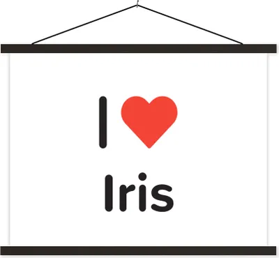 Produktbild von MuchoWow® Textilposter Ich liebe - Iris - Mädchen 150x113 cm mit schwarzem Rahmen - Wohnzimmer