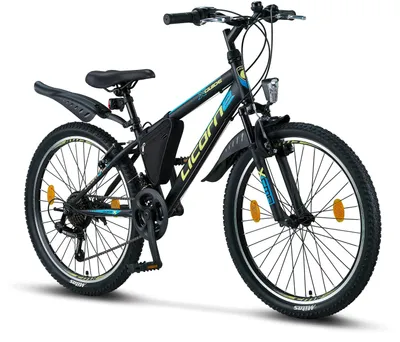 Obrázek produktu pro Prémiové horské kolo Licorne Bike Guide ve velikostech 20, 24 a 26 palců - kolo pro dívky, chlapce, muže a ženy - 21rychlostní převody Shimano, dětské kolo, děti