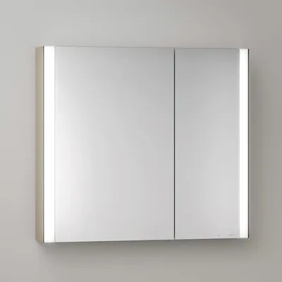 Imagen del producto de Keuco Royal Metis, espejo con armario de pared, LED, 80 x 71 cm, con 2 puertas asimétricas