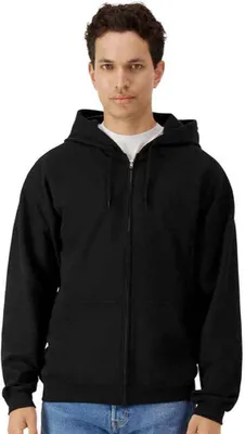 Image de Gildan - Sweat à capuche "Softstyle" avec fermeture éclair sur toute la longueur pour homme PC7384 (XL) (Noir)