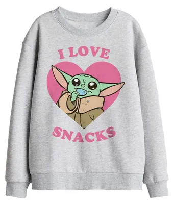 Produktbild von Star Wars: The Mandalorian - "I Love Snacks" Sweatshirt für Kinder TV33960 (128) (Sportliches Heather)