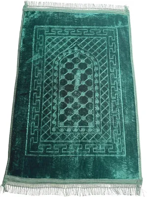 Produktbild von Gebetsteppich Weich Seccade Sejjade Rutschfest Namazlik Islamic Prayer Rug 80x120 cm, Grün