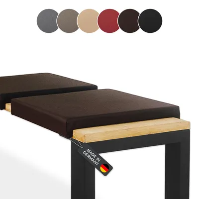 Immagine prodotto di Cuscino di sostegno per panca Lycce con 2 listelli, cuscino di seduta in Pelle finta, profondità panca 40 cm, colore: marrone