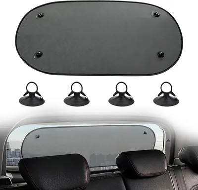 Produktbild von Autosonnenschutz 100x50 cm, 4 Saugnäpfe, faltbar, Mesh, für Auto