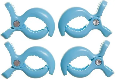 Produktbild von Dreambaby Kinderwagenclips, 4 Stück, blau