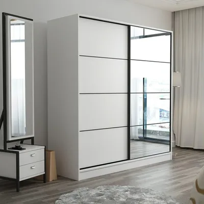 Image de Cascia - Armoire 2 Portes, 180x210h cm Blanc, 5 Étagères