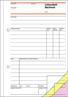 Produktbild von SIGEL SD067 Lohnarbeit-Nachweise, 1., 2. und 3. Blatt bedruckt, A5, selbstdurchschreibend, 3 x 40 Blatt