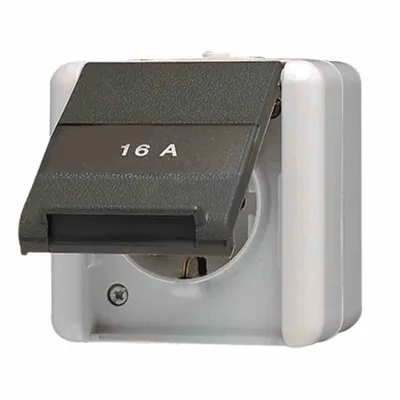 Produktbild von JG APWG WG800 Schuko-Steckd. 820NAW IP44 Schriftfeld grau/anthrazit