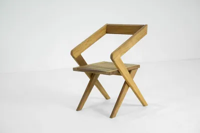 Produktbild von Beiger Robuster Outdoor Stuhl Einzelstuhl Holzmöbel Terrassen Stühle