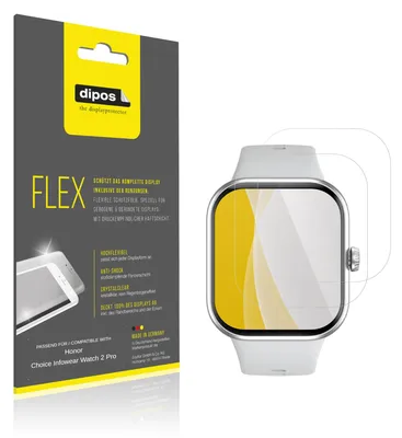 Image de 2x Film de protection d'écran pour Honor Choice Infowear Watch 2 Pro, recouvre 100% de l'écran, dipos Flex