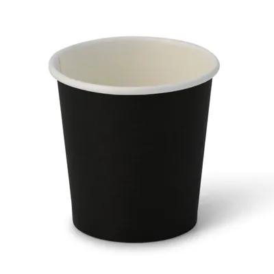 Productafbeelding van Zwarte beker van dispersiepapiers, 120 ml, diameter 62 mm, 50 stuks.