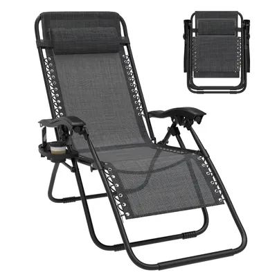 Produktbild von Nullschwerkraft Liegestühle, Garten Liegestühle, Klappbare Liegestühle, Sonnenlicht Liegestühle, Liegestühle mit Becherhalter und Kopfstütze