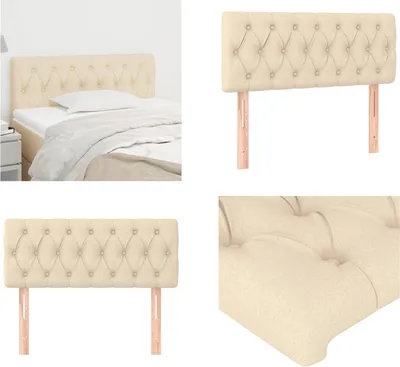 Obrázek produktu pro vidaXL Čelo postele krémové 90x7x78/88 cm látka - Čelo postele - Čelo postele - Čelo postele