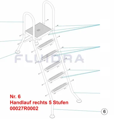 Produktbild von Holm V2A für Hochbeckenleiter, 5-Stufen rechts