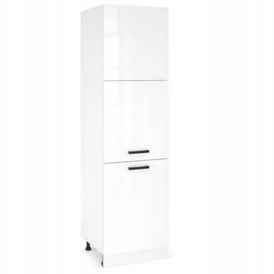 Produktbild von ULWEHOME Hoher Unterschrank für die Küche, 60 cm, 3 Fronten, Weiß Hochglanz | Küchenmöbel System EKO