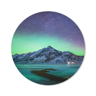 Produktbild von MuchoWow® Mauspad Mousepad Berg - Nordlichter - Schweden - Schnee - Grün - Winter 20x20 cm - Mousepads - Maus Mat - Pad - Mausunterlage - Schreibtischmatte