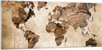 Produktbild von Bilder auf glas - Karte Welt modern - 120x50cm - Glasbilder - Wandbilder - Kunstdruck - zum Aufhängen bereit - Wanddekoration aus Glas - Glas Bilder - Wandbild auf Glas - Einteilig - GAB120x50-3590