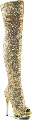 Produktbild von BLONDIE-R-3011 Damen Boots von Pleaser, Gold  , EU 39, US 9
