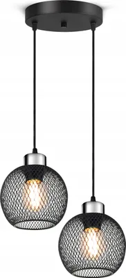 Produktbild von LUXOLAR - Pendelleuchte mit Netz 2 flammig, Hängelampe Loft Schwarz Metall E27 60 W - Deckenlampe für Wohnzimmer, Küchen - Loft Design