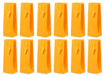 Produktbild von Flaschentüte Geschenktüten 12 Stück einfarbig Orange, Geburtstagsgeschenk, Tüten für Flaschen als Geschenk zu besonderen Anlässen