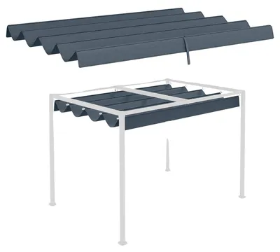 Obrázek produktu pro Střecha pergoly, odolný polyester, ochrana proti UV záření, tmavě šedá, 286 × 245 cm-a