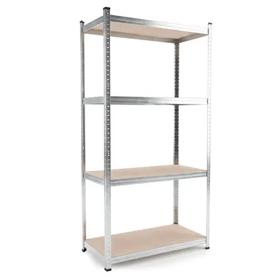 Produktbild von Steckregal Werkstattregal 1600x800x400 mm, 4 Ebenen, Farbe verzinkt, Traglast gesamt 320 kg, Kellerregal Schwerlastregal Metallregal Lagerregal