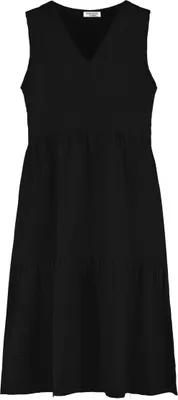 Produktbild von Sublevel Klassiches Ärmelloses Midi-Kleid mit V-Ausschnitt und Raffung Größe: L-XL