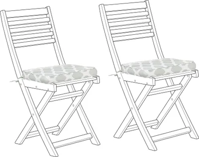 Produktbild von BELIANI Sitzkissen Set 2 Auflagen für Gartenstühle Dreieck-Motiv Mintgrün für Garten für Balkonset