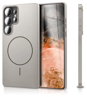 Obrázek produktu pro NALIA Ultratenké magnetické pouzdro pro Samsung Galaxy S26 Ultra – kompatibilní s MagSafe, matné a odolné proti otiskům prstů – značka z Berlína – měsíční šedá