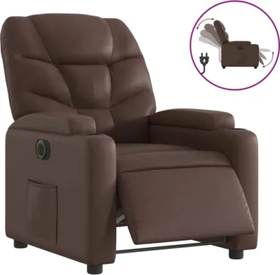 Image de vidaXL Fauteuil relax électrique marron similicuir