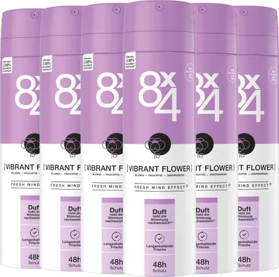 Produktbild von 6x 8 x 4 Deospray - Vibrant Flower 150 ml