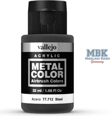 Zdjęcie produktu dla Farba do aerografu Vallejo Metal Colors 712 Steel 32 ml
