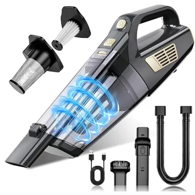 Produktbild von Handstaubsauger, Akku-Handstaubsauger, 15000Pa, 65W kabelloser Autostaubsauger, 7800mAh Staubsauger, Nass & Trocken, <80 dB, für Tierhaare, Auto, Haus