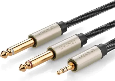 Produktbild von Ugreen Audiokabel Mini Jack 3.5 Mm - 2 X Jack 6.35Mm 2M Grau