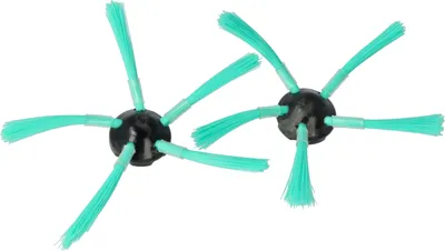 Produktbild von vhbw 2x Seitenbürste kompatibel mit Vorwerk Kobold VR300, VR-300, VR-200, VR200, VR7 Saugroboter - Reinigungsbürsten Set, schwarz / grün, 5-armig