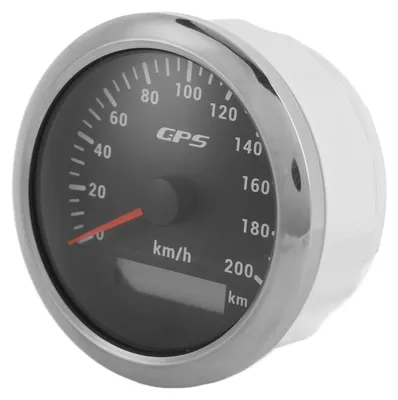 Image de Compteur de vitesse GPS de 3,3 pouces, plage de 0 à 200 km/h, avec rétroéclairage, étanche IP67, pour voiture, bateau, yacht. Cadran noir