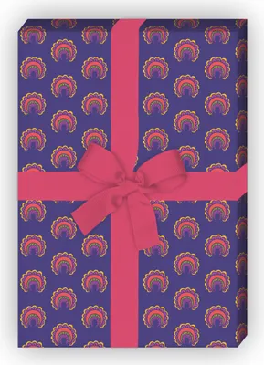 Produktbild von Feines Geschenkpapier mit Paisley Hörnchen, lila zum Einpacken - G11506, 32 x 48cm