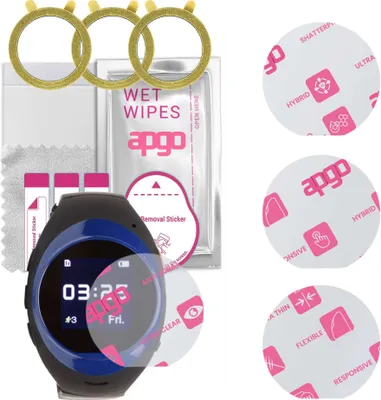 Produktbild von apgo 3 Stück Schutzglas, klar, kompatibel mit Garett GPS 2 Smartwatch, Hybrid 8H, Ersatz für Hartglas, Displayschutzglas, Bildschirmschutz, Displayschutz, kratzfest