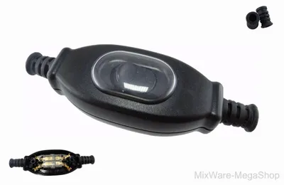 Produktbild von Schnur-Zwischenschalter Schwarz IP65, 2-polig, 3 A, 250 V, Passt für LED, SMD