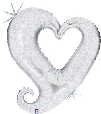 Produktbild von Shape Folienballon "Herz mit Loch 94 cm" Silber