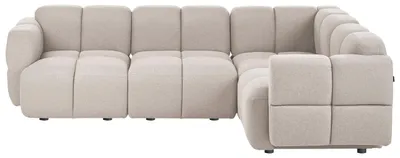 Zdjęcie produktu dla BELIANI Sofa lewostronna narożna modułowa 4-osobowa beżowa tapicerowana nowoczesna 3 elementy modułowe kanapa