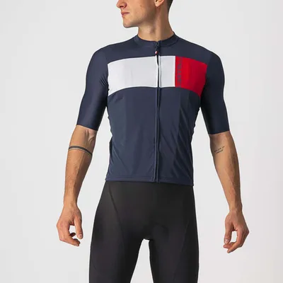 Produktbild von CASTELLI Kurzarm Fahrradtrikot - PROLOGO VII - Rot/Blau/Grau S