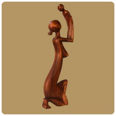 Immagine prodotto di Scultura astratta in legno fatta a mano | Tenerezza | XXL taglia 60