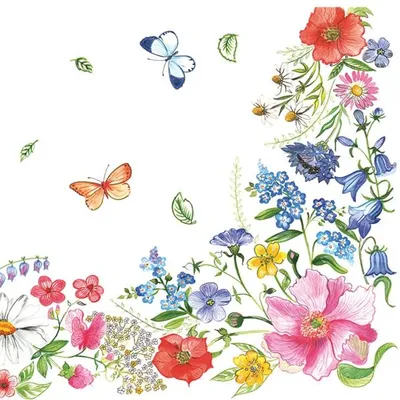 Produktbild von Servietten 33x33 cm - Blossom Border