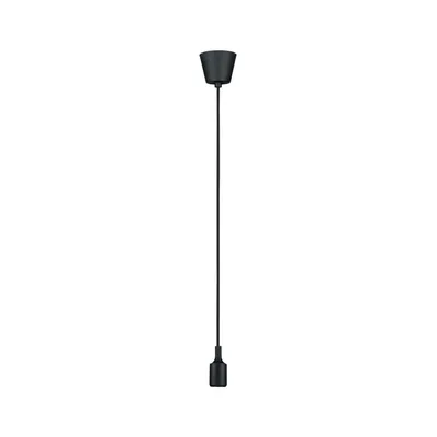 Productafbeelding van Paulmann Pendelarmatuur, fitting E27, 2 meter stoffen kabel, maximaal 1x20W, zwart, 230V, siliconen