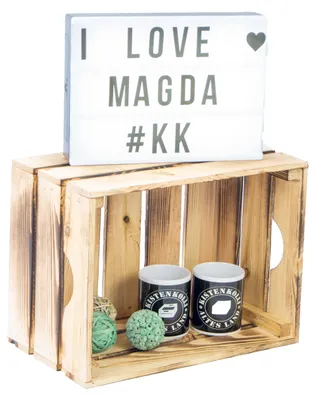 Produktbild von Gemüsekiste Magda aus Holz, geflammt, stapelbar, 40x30x23 cm für Aufbewahrung