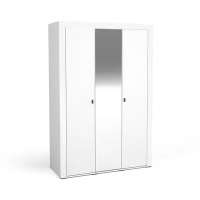 Produktbild von Drehtürenschrank MONTA Kleiderschrank mit 3 Türen und Spiegel, Weiß