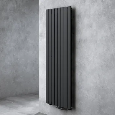 Image de doporro Radiateur pour Chauffage Central 180x61cm Radiateur à Eau Chaude Panneau Monocouche Design Vertical Noir-Gris FV